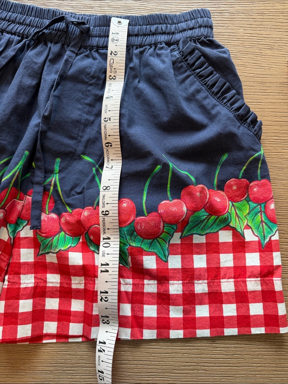 Damson Madder Cherry Trim Navy Shorts with Red Gingham - Picture 7 of 7